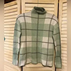 Rachel Zoe Sweaters Rachel Zoe Mint Green Plaid Low Mock